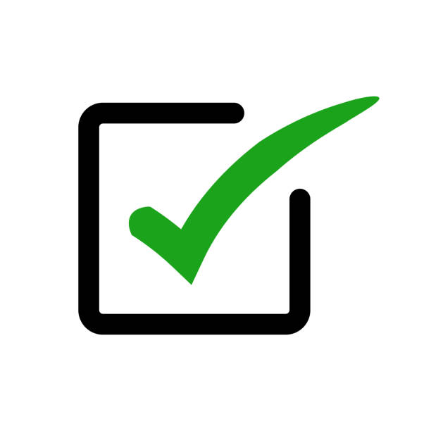 Emphasis check mark check box. Editable vector.